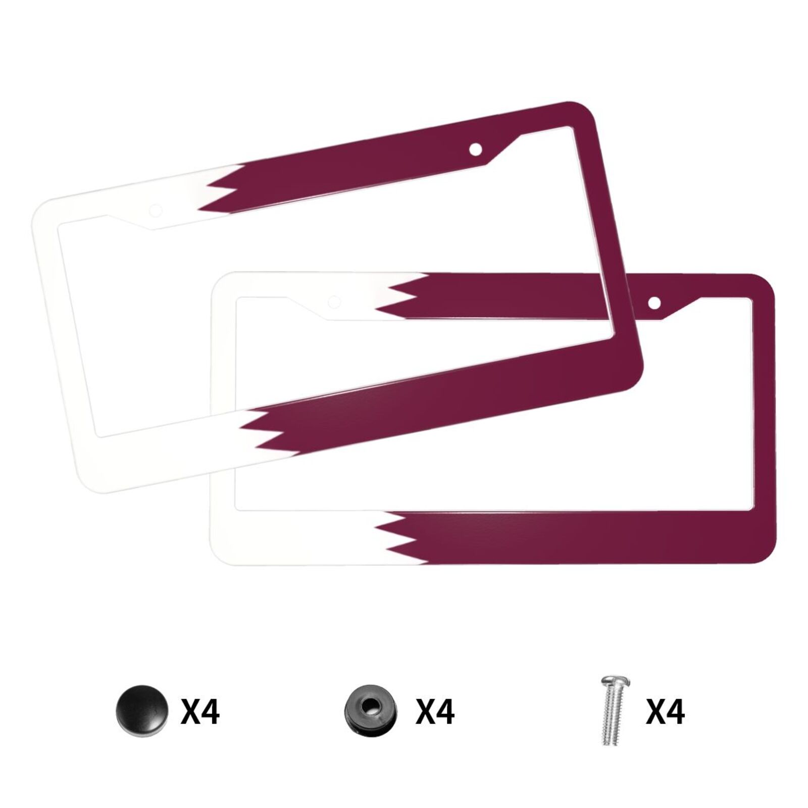 Flag of Qatar Pattern License  - Qatar Car Accessories review and price