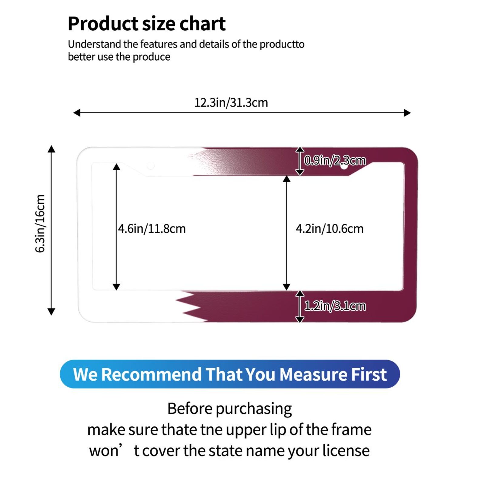 Flag of Qatar Pattern License  - Qatar Car Accessories review and price