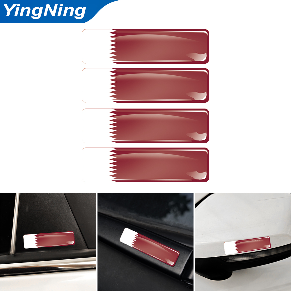 4PCS Qatar Flag Sticker Vinyl  - Qatar Car Accessories review and price