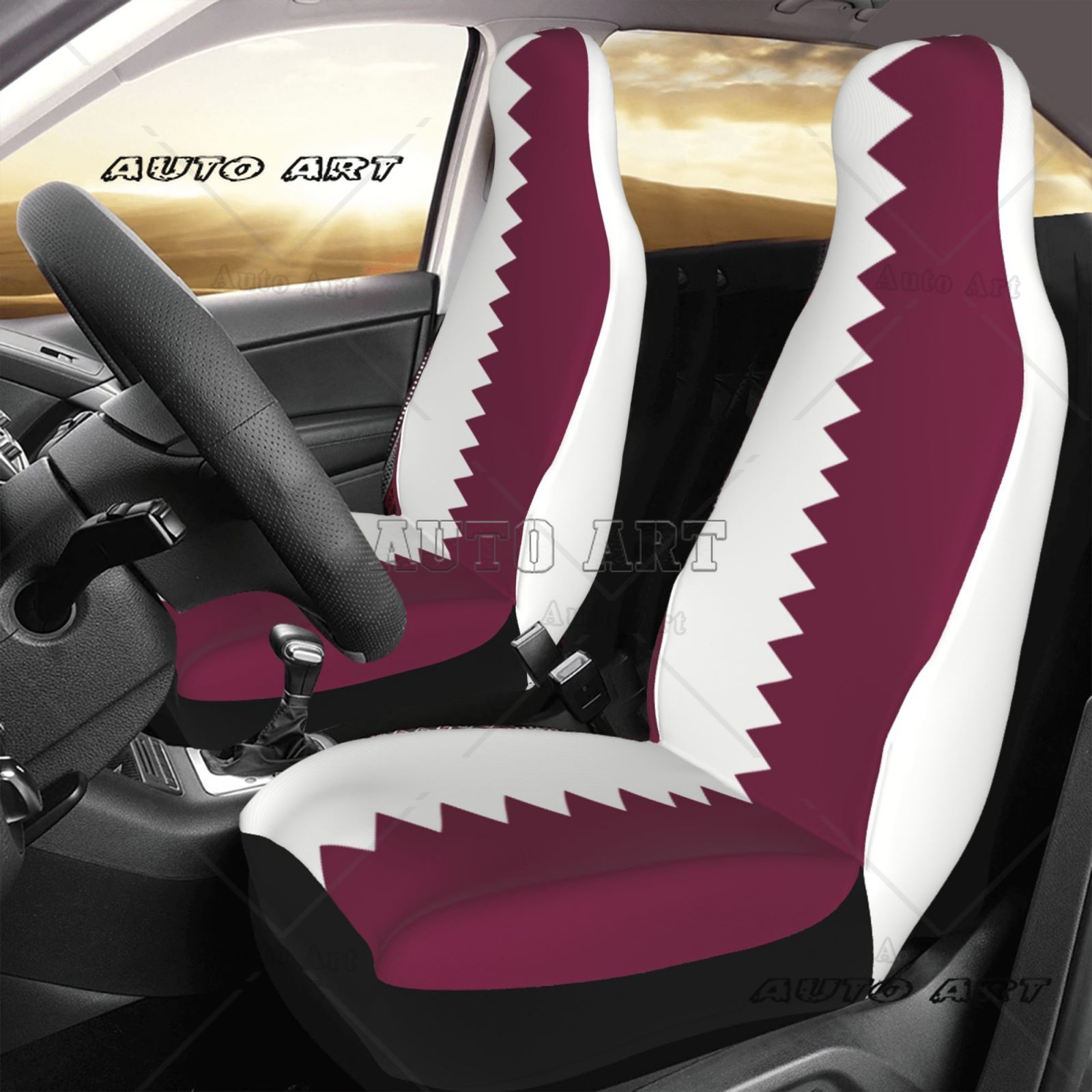 Qatar Flag Printed Patriotic-t - Qatar Car Accessories review and price