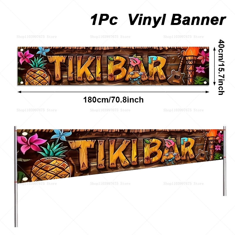Tiki Bar Banner Tropical Hawai - Car Accessories Nearby review and price