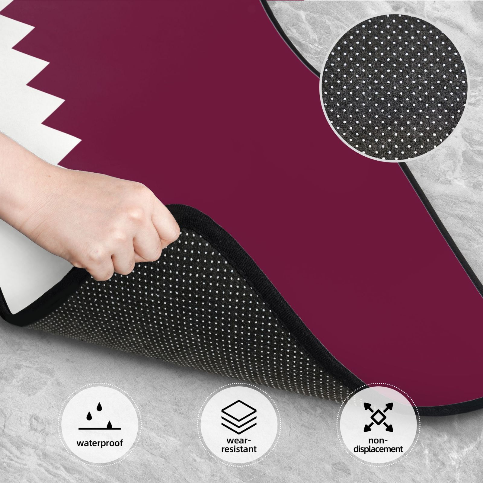 Flag of Qatar Pattern Car Floo - Qatar Car Accessories review and price